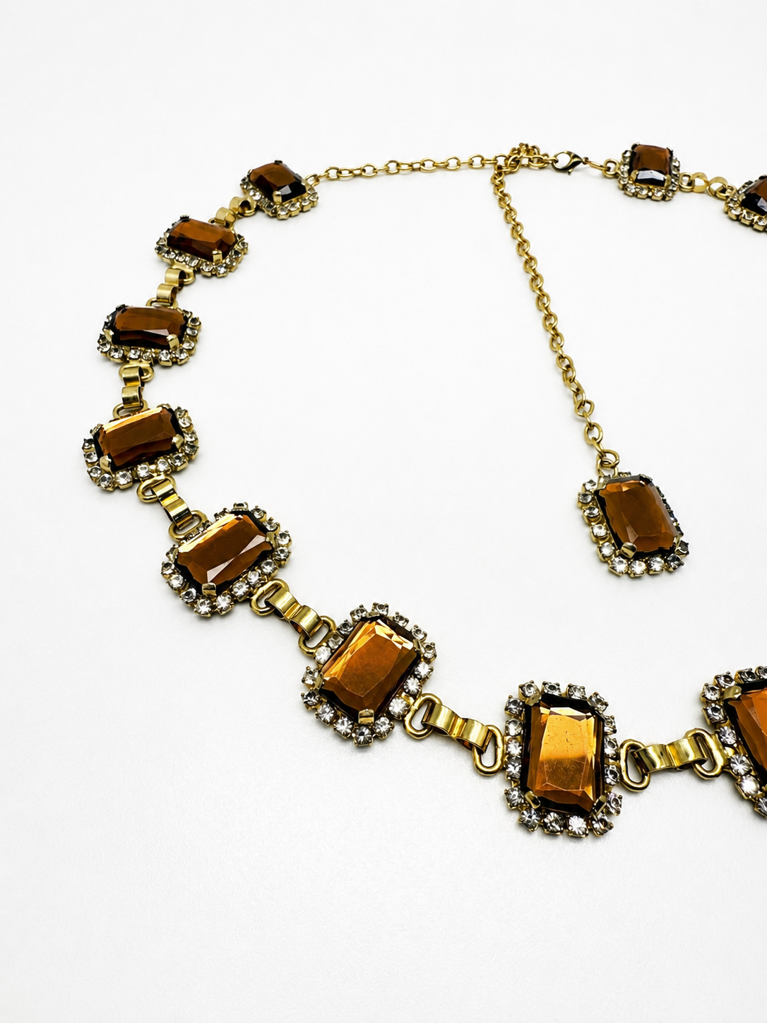 Vintage Amber Crystal Statement Chain Belt