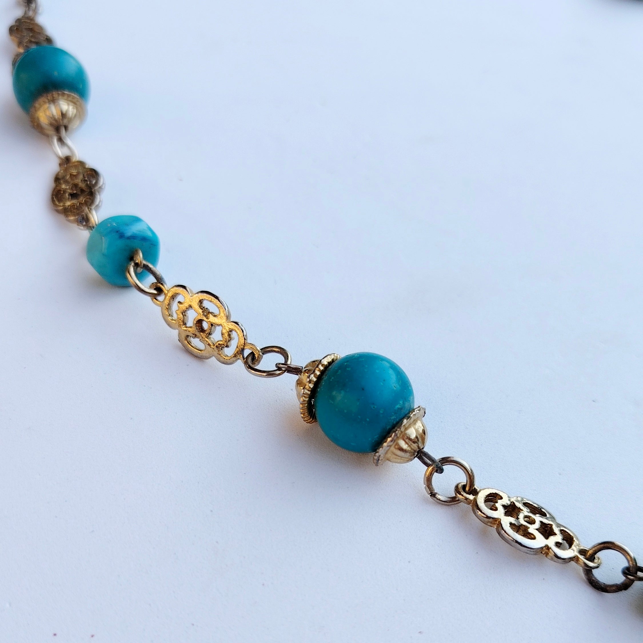 Vintage Egyptian Revival Turquoise Statement Necklace