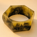 Vintage Smoky Marble Hexagon Bangle