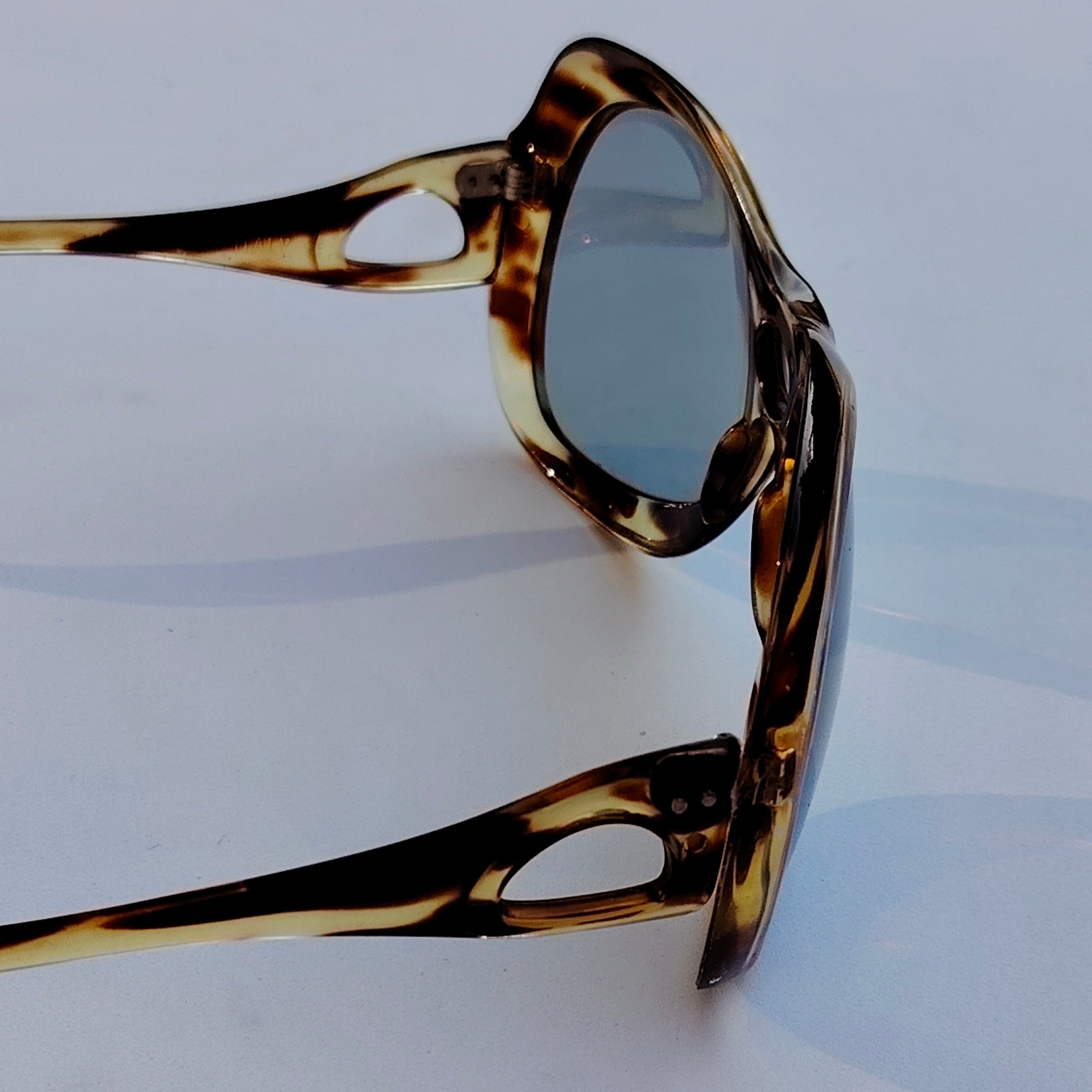 Vintage Italian Oversized Tortoiseshell Cutout Sunglasses