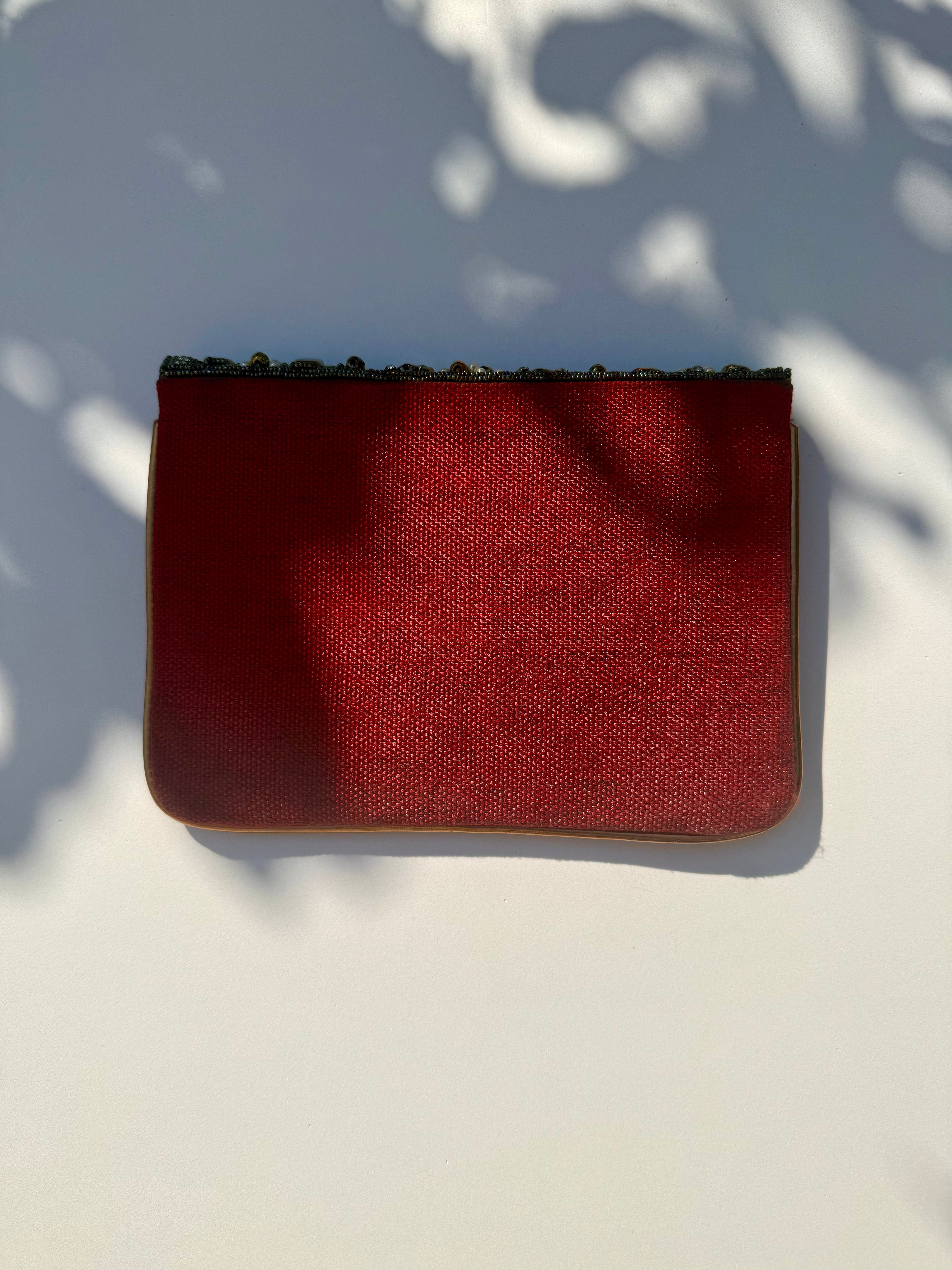 Red Embellished Evening Clutch Bag