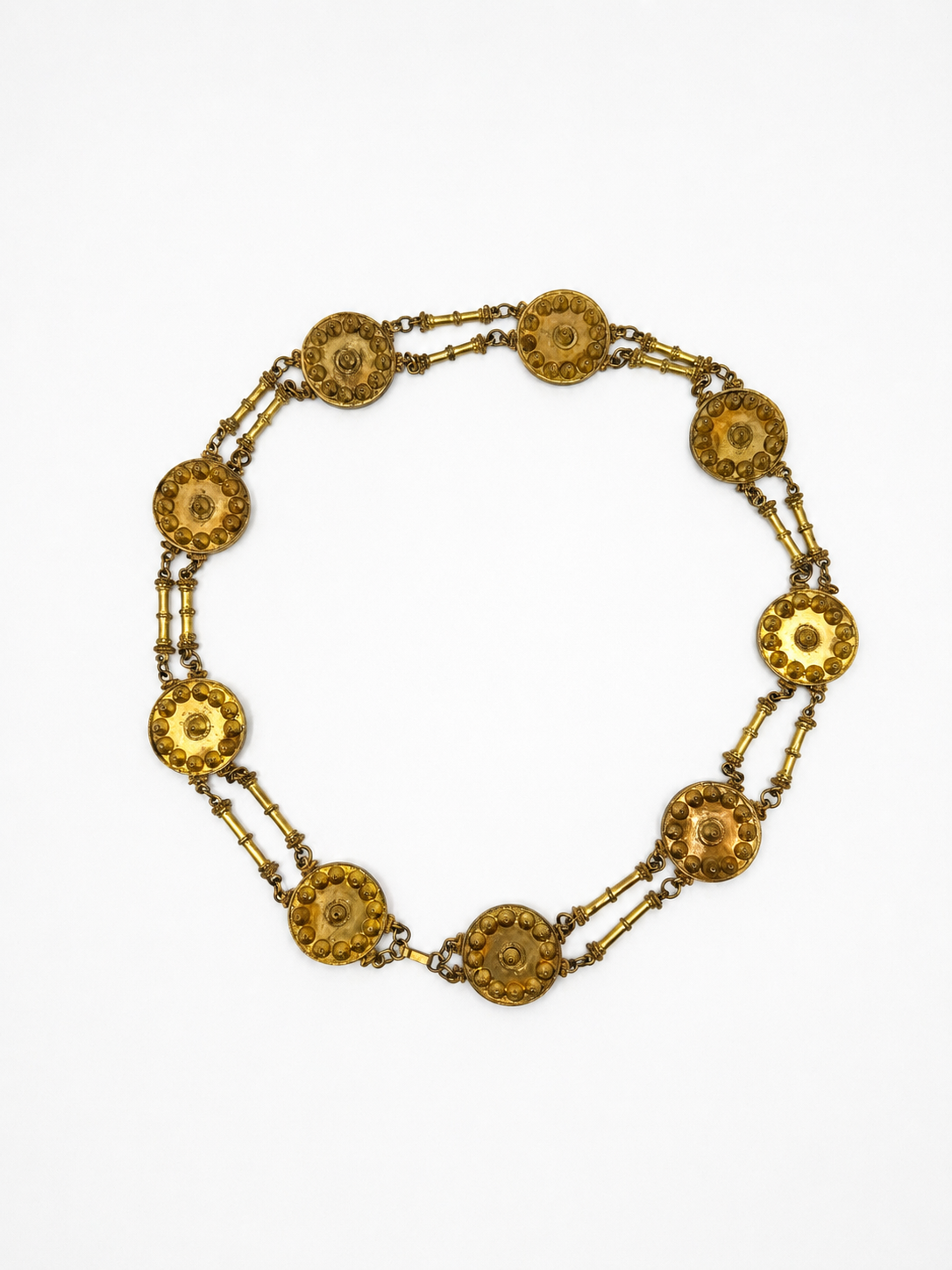 Vintage Brass-Tone Medallion Chain Belt