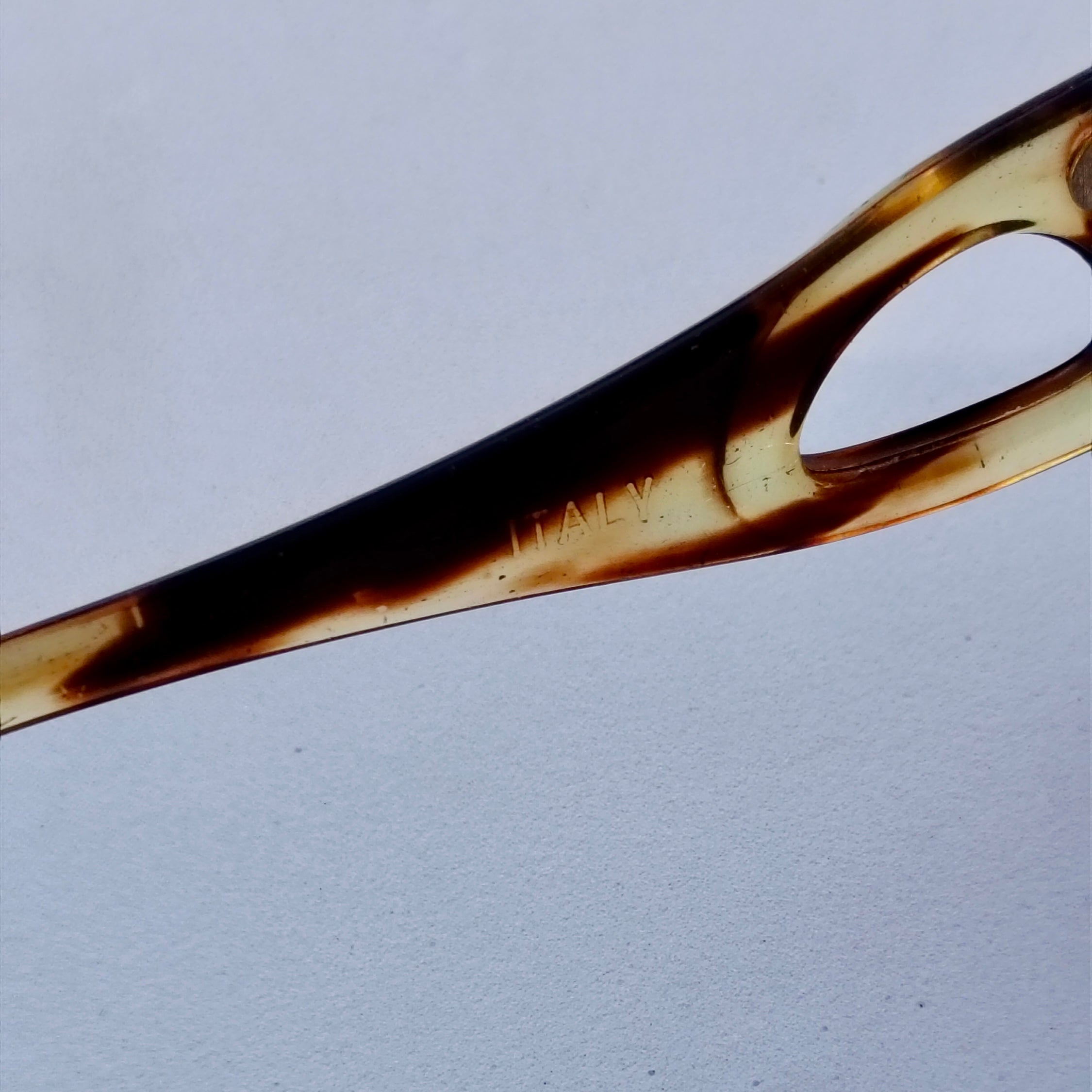 Vintage Italian Oversized Tortoiseshell Cutout Sunglasses