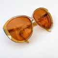 Vintage Silhouette Oversized Amber Butterfly Sunglasses