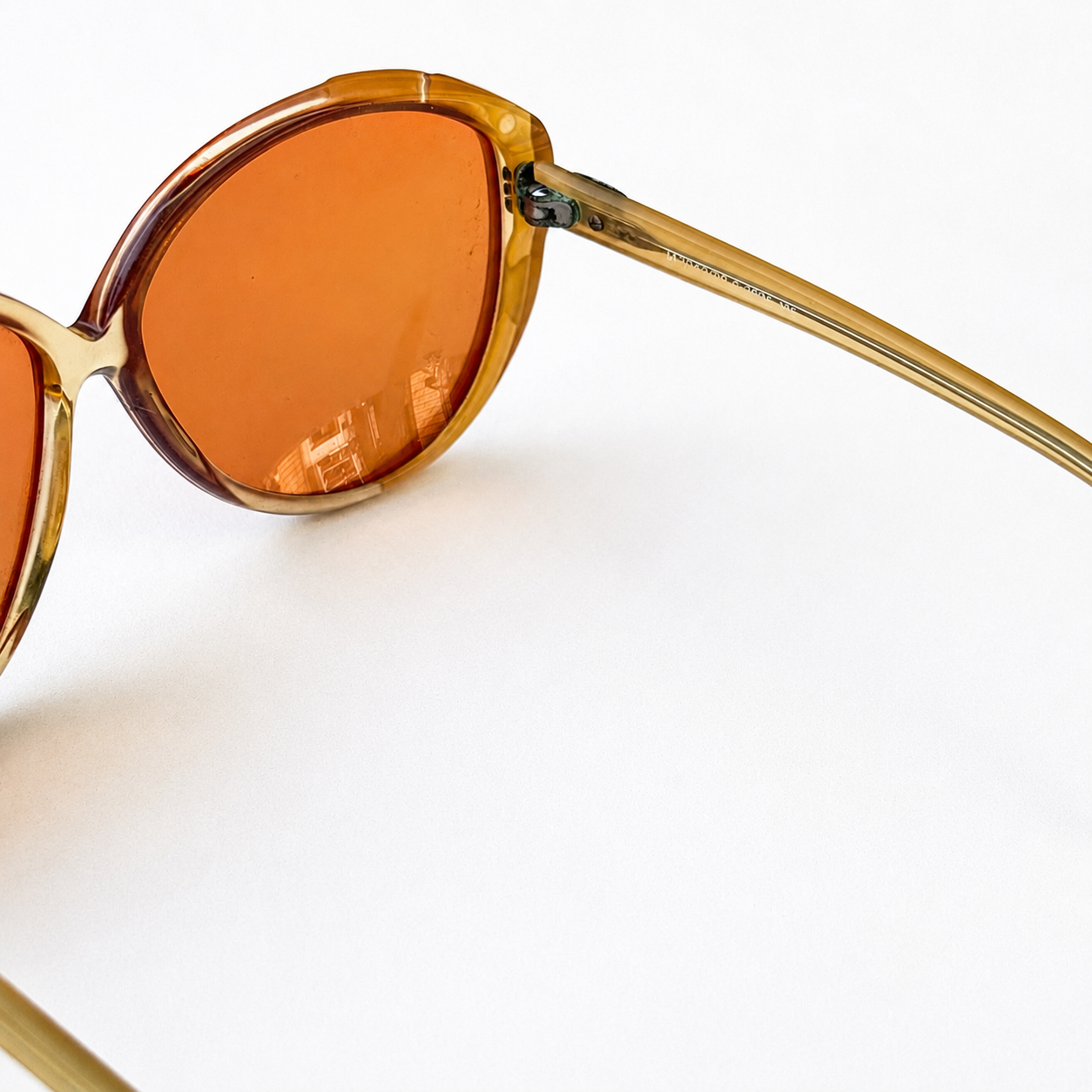 Vintage Silhouette Oversized Amber Butterfly Sunglasses