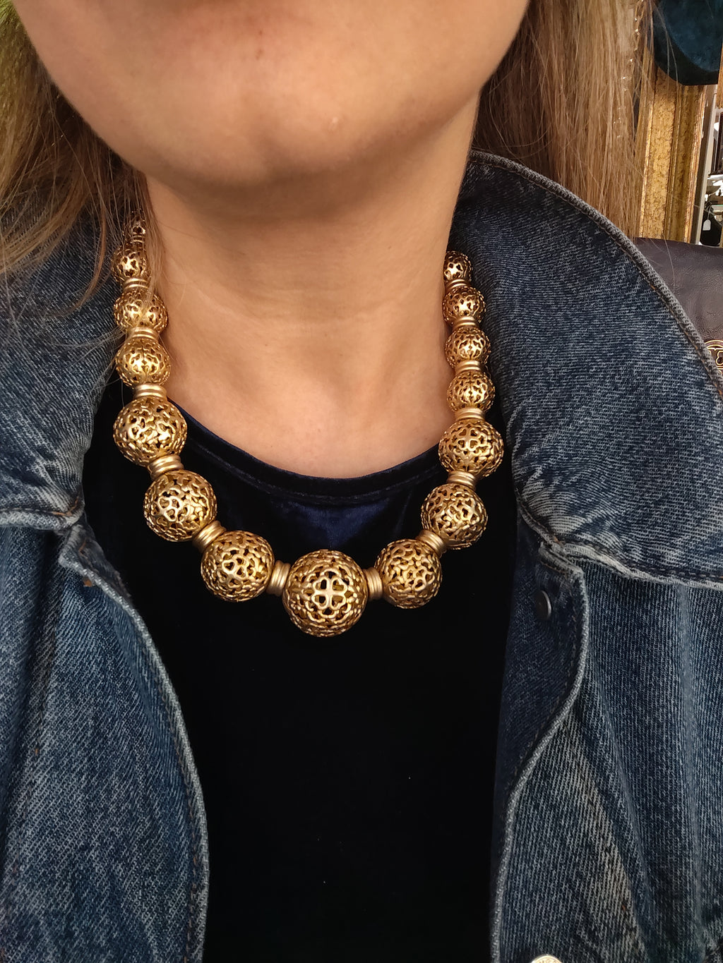 Golden Orb Vintage Necklace