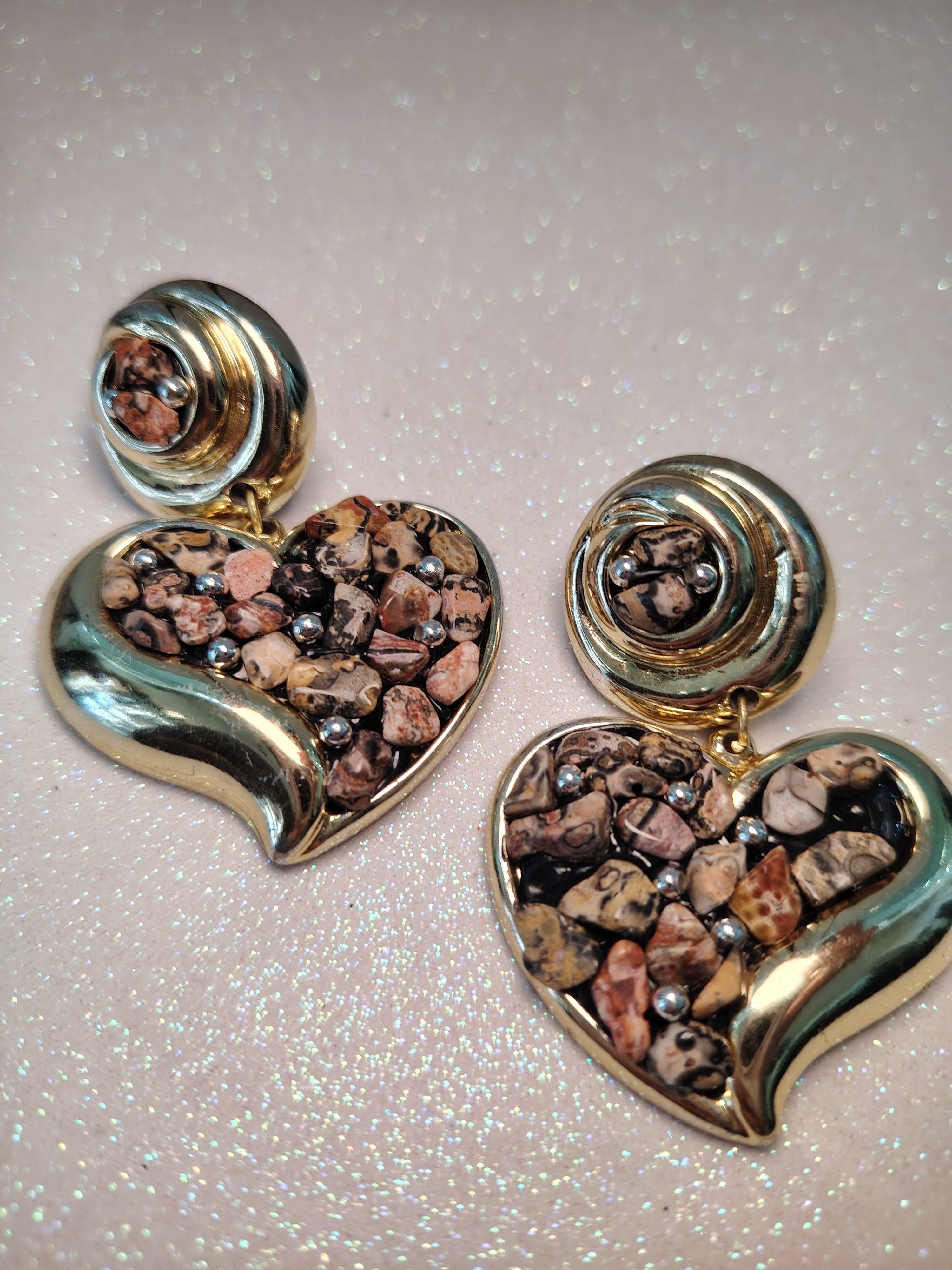 Marble Hearted Clip-ons