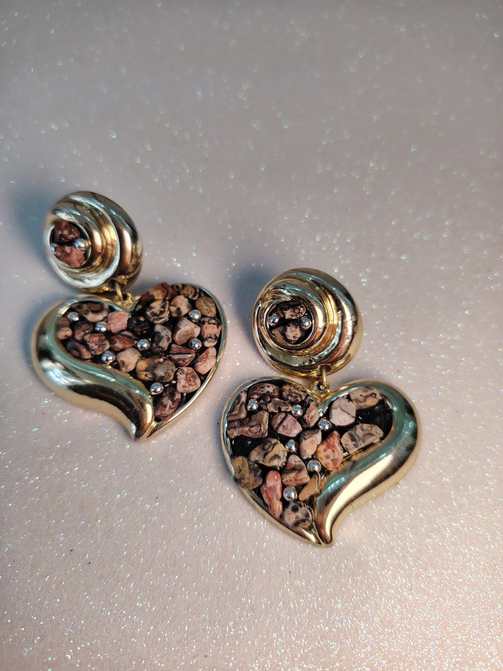 Marble Hearted Clip-ons